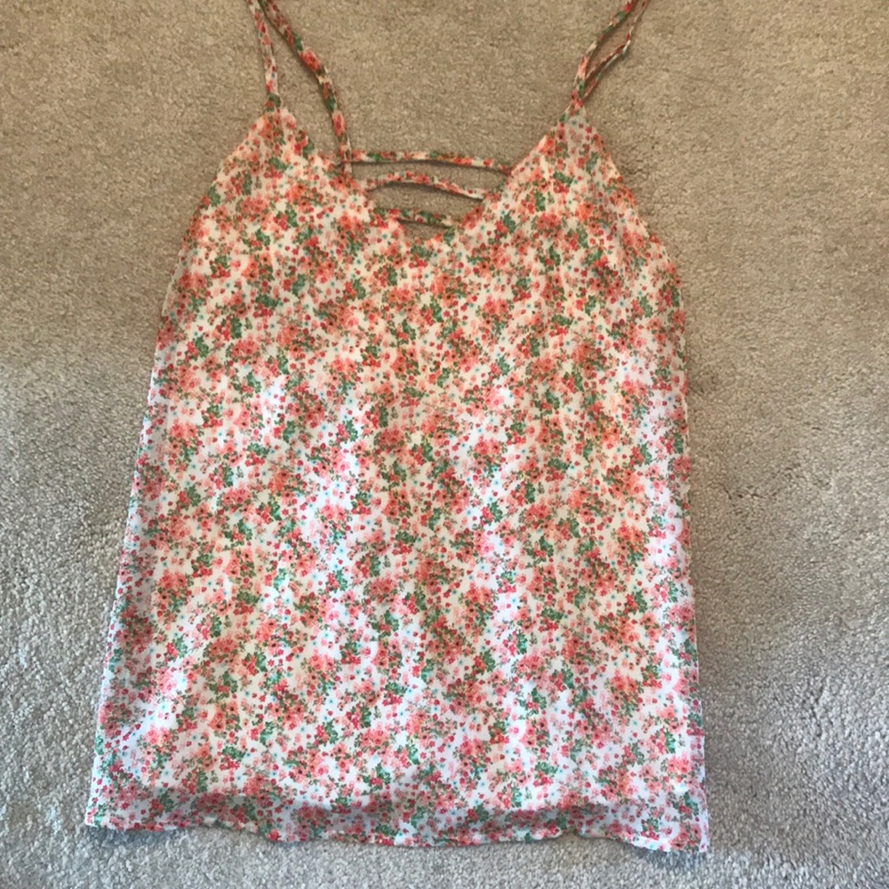 Pastel floral tank top. Worn once!